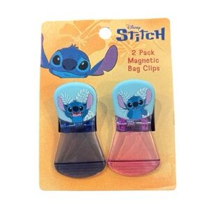 Disney Stitch Magnetic Bag Clips - Blue and Pink 2pk NEW